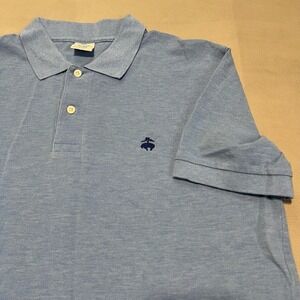 Brooks‎ Brothers Golden Fleece Baby Blue Polo Men Slim Supima Prep Cotton-L-3025